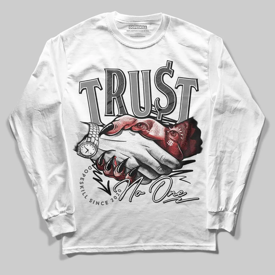 Shadow 10s DopeSkill Long Sleeve T-Shirt Trust No One Graphic sold by DopeSkill product image thumbnail 2