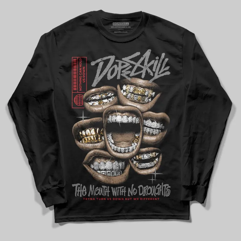 Shadow 10s DopeSkill Long Sleeve T-Shirt The Mouth With No Droughts Graphic sold by DopeSkill