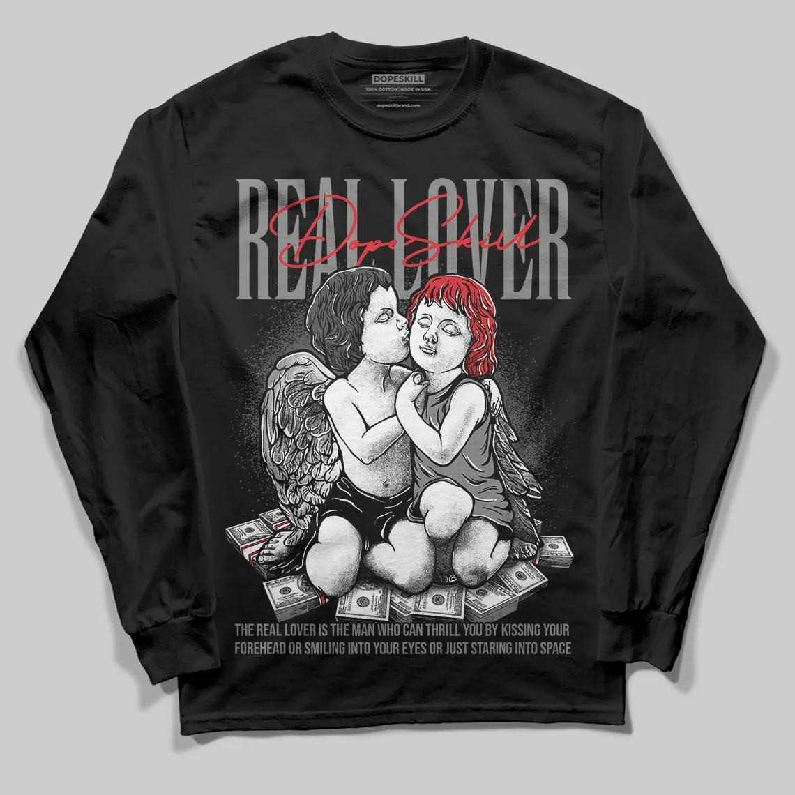 Shadow 10s DopeSkill Long Sleeve T-Shirt Real Lover Graphic sold by DopeSkill
