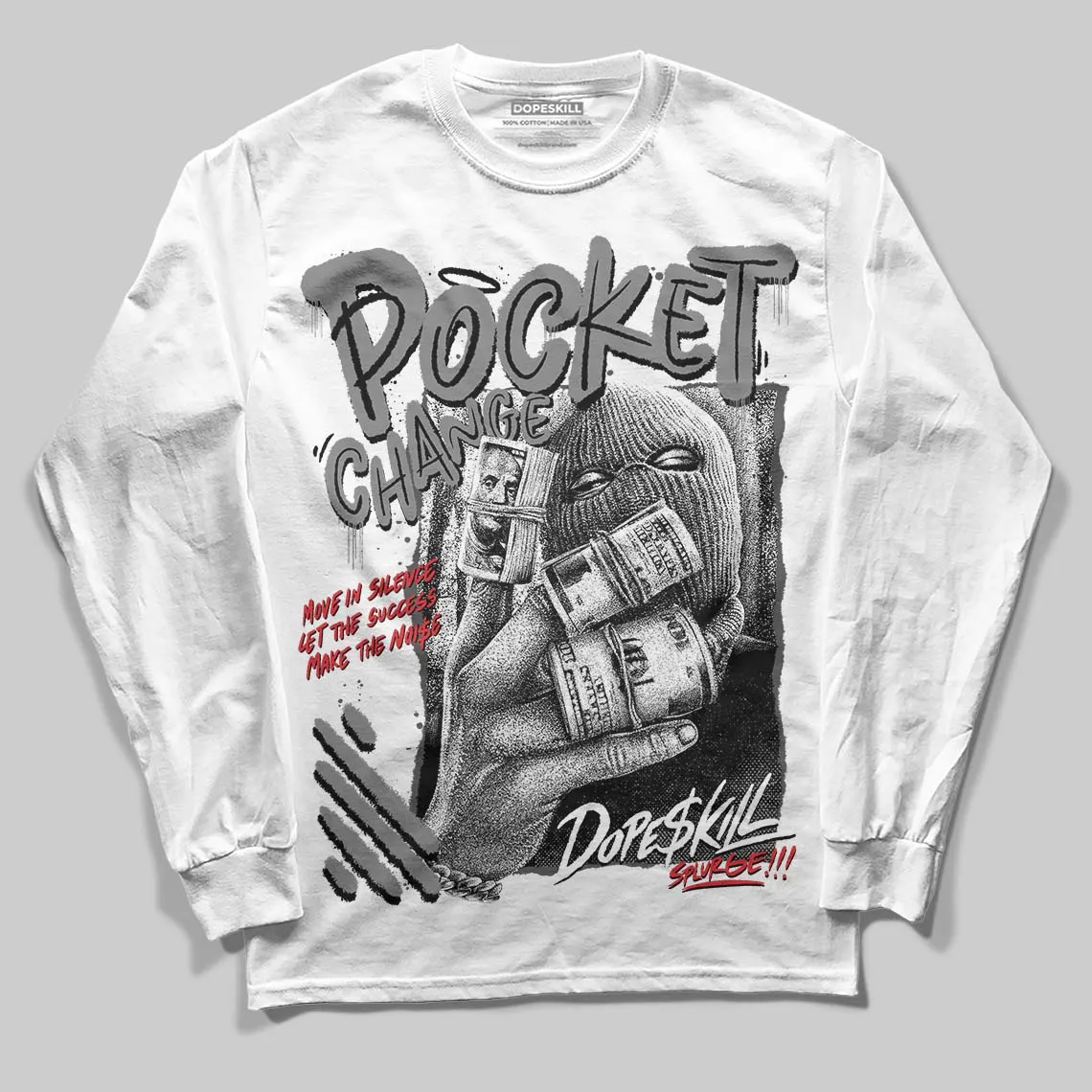 Shadow 10s DopeSkill Long Sleeve T-Shirt Pocket Change Graphic sold by DopeSkill product image thumbnail 2