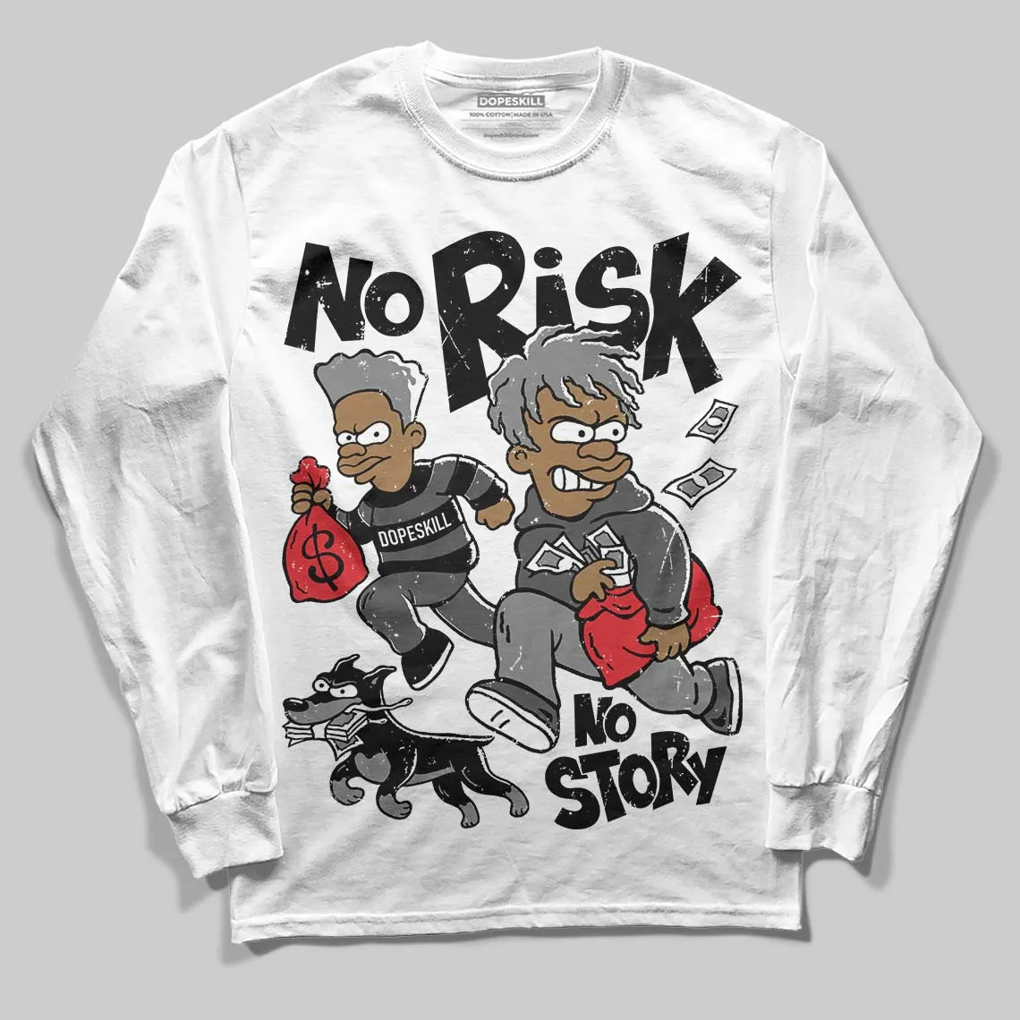 Shadow 10s DopeSkill Long Sleeve T-Shirt No Risk No Story Graphic sold by DopeSkill product image thumbnail 2