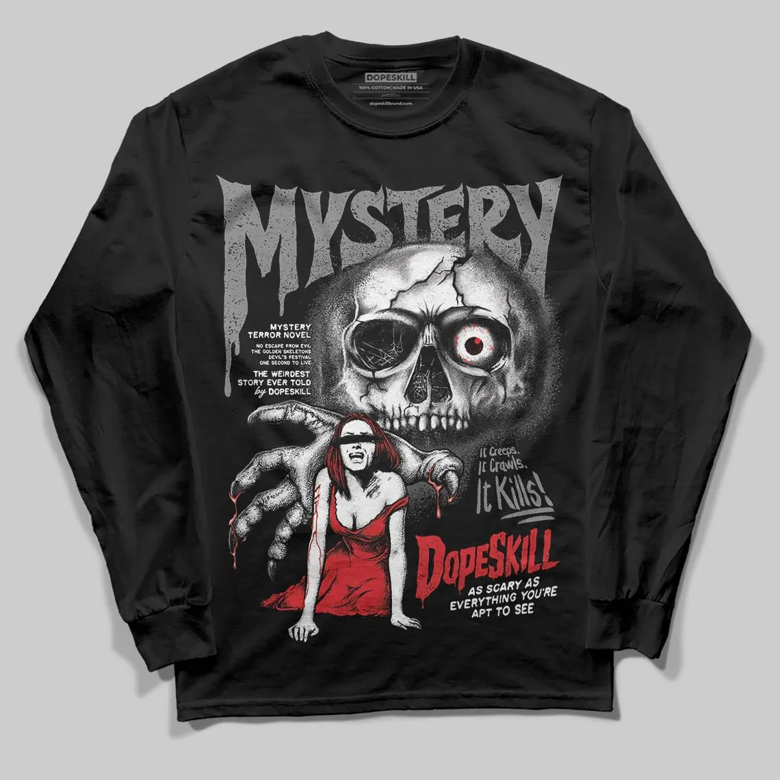 Shadow 10s DopeSkill Long Sleeve T-Shirt Mystery Ghostly Grasp Graphic sold by DopeSkill