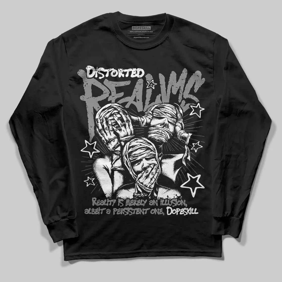 Shadow 10s DopeSkill Long Sleeve T-Shirt Distorted Realms Graphic sold by DopeSkill