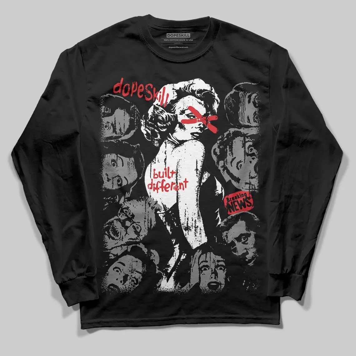 Shadow 10s DopeSkill Long Sleeve T-Shirt Built Different Graphic sold by DopeSkill