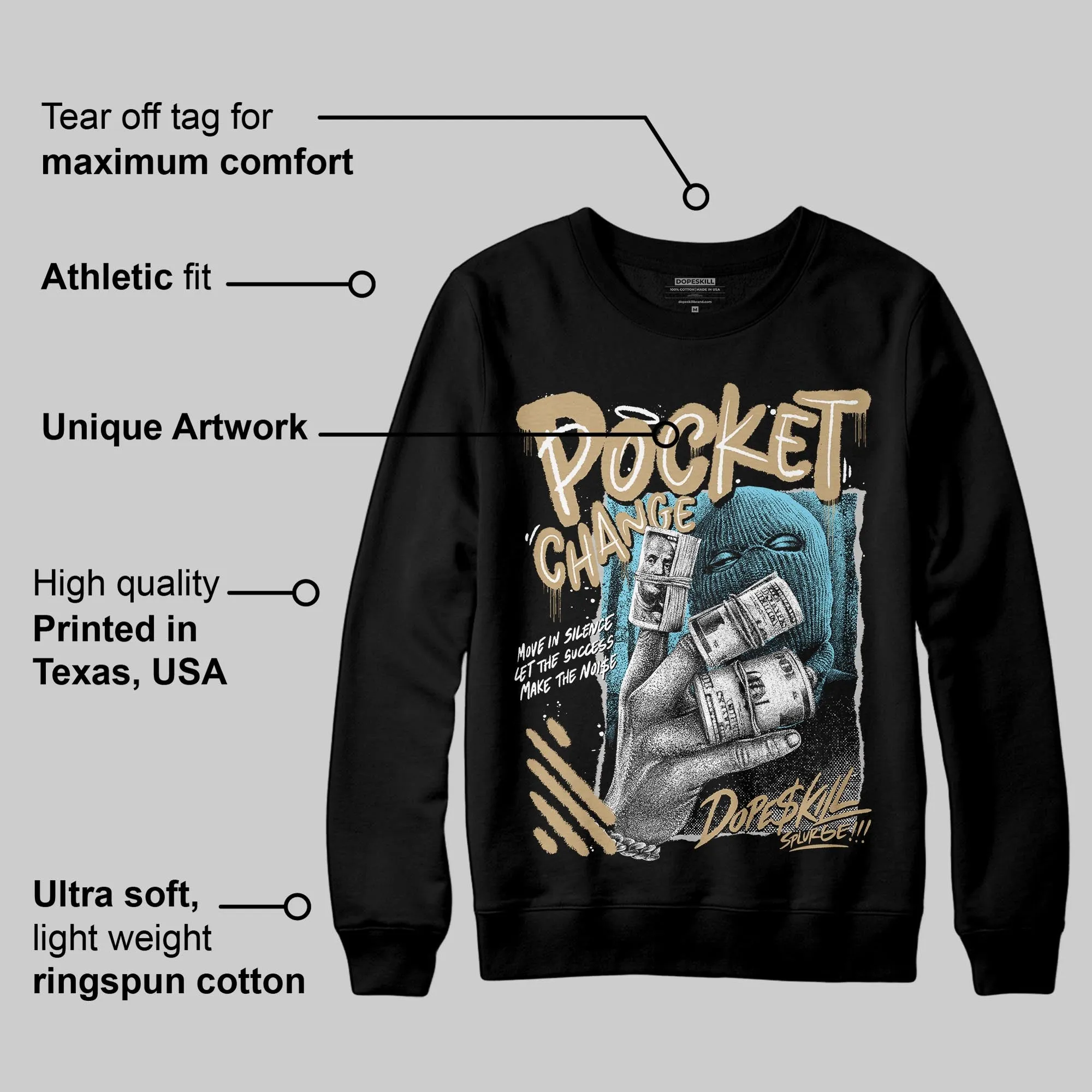 “H-Town” 11s DopeSkill Sweatshirt Pocket Change Graphic sold by DopeSkill product image thumbnail 3