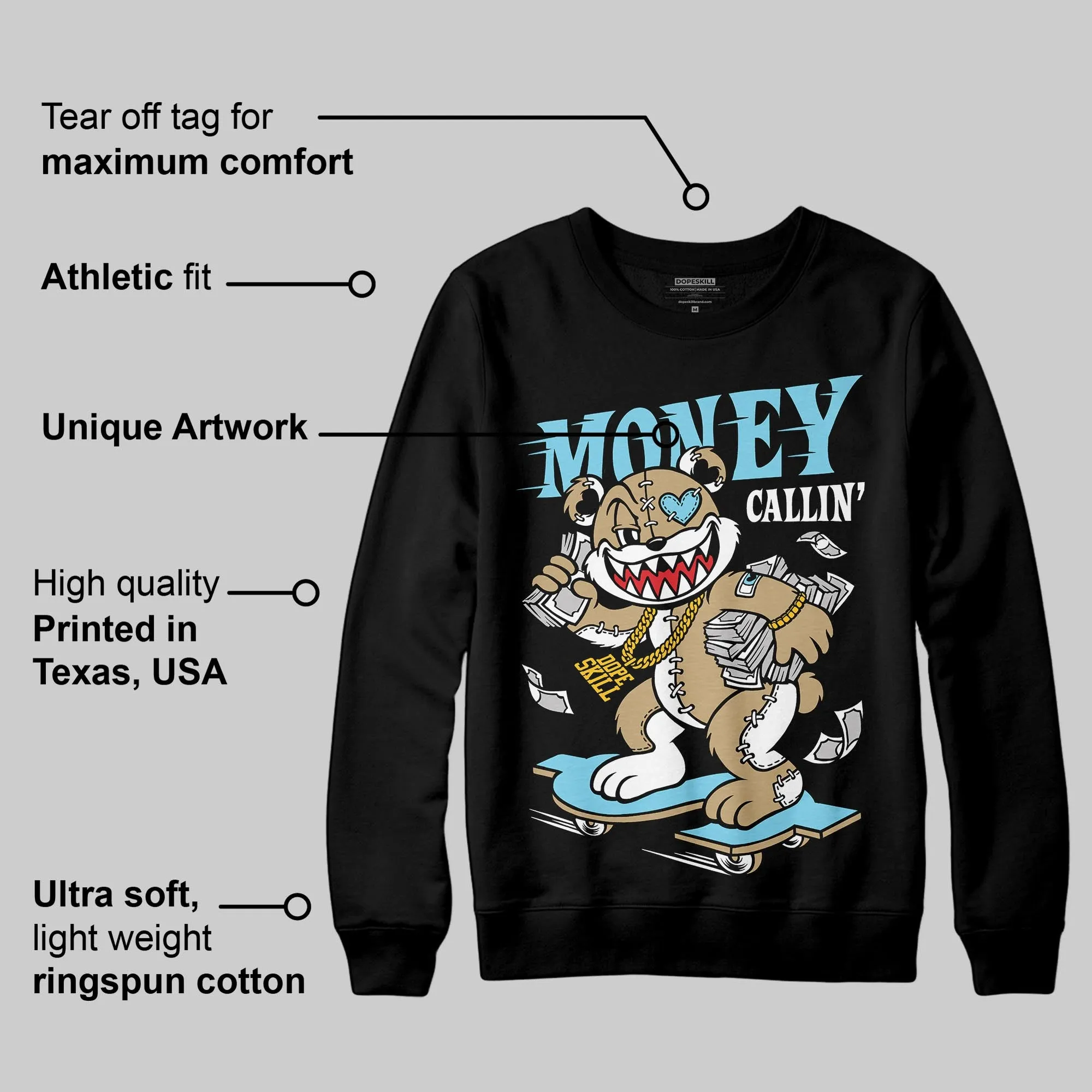 “H-Town” 11s DopeSkill Sweatshirt Money Callin' Graphic sold by DopeSkill product image thumbnail 3