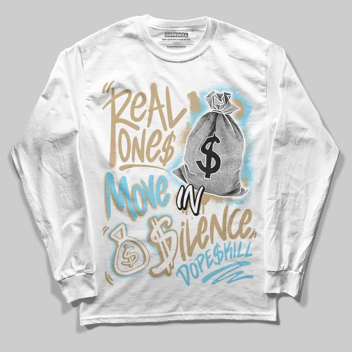 “H-Town” 11s DopeSkill Long Sleeve T-Shirt Real Ones Move In Silence Graphic sold by DopeSkill product image thumbnail 2