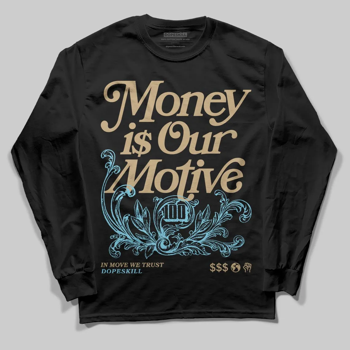 “H-Town” 11s DopeSkill Long Sleeve T-Shirt Money Is Our Motive Typo Graphic sold by DopeSkill