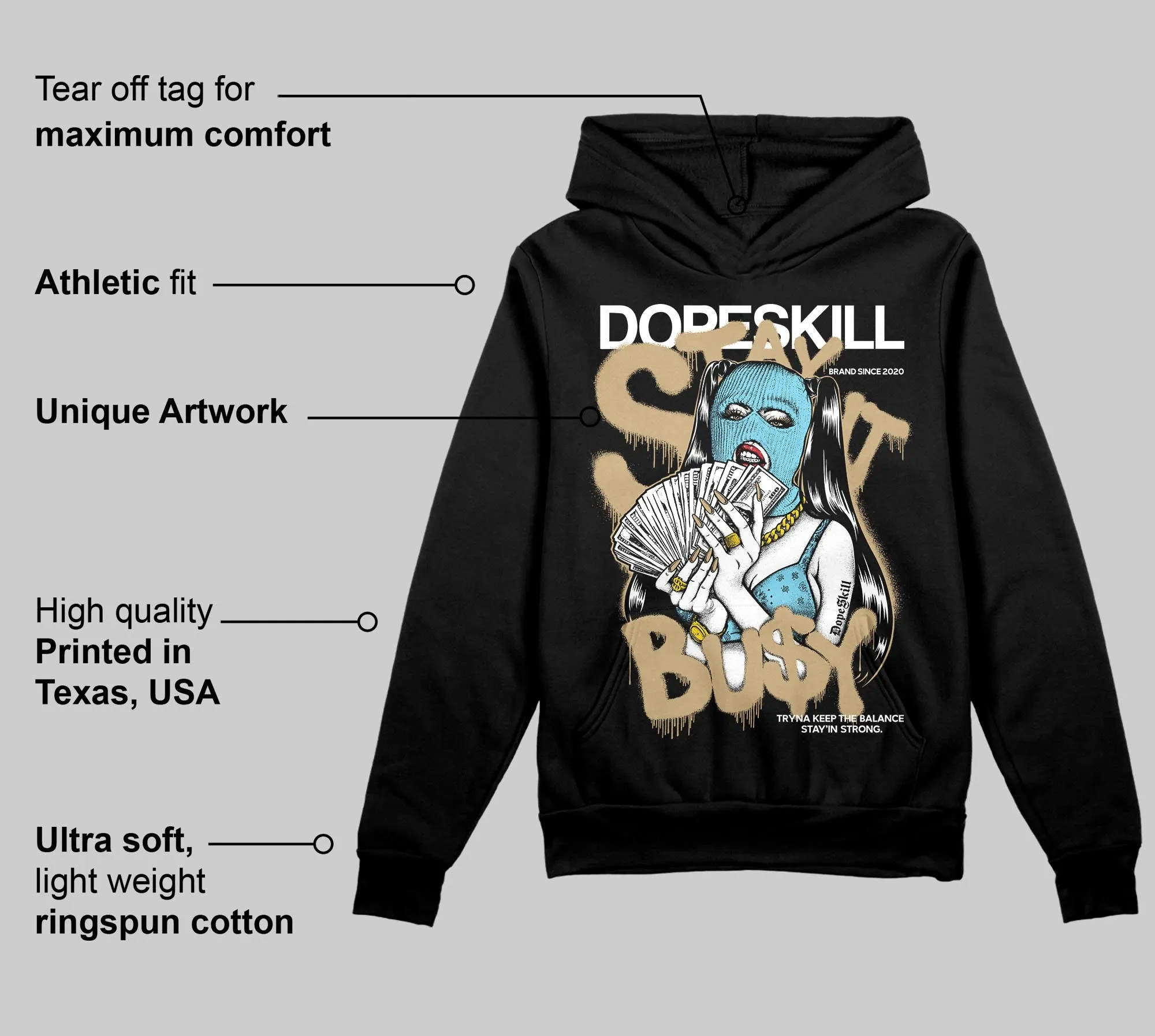 “H-Town” 11s DopeSkill Hoodie Sweatshirt Stay It Busy Graphic sold by DopeSkill product image thumbnail 3
