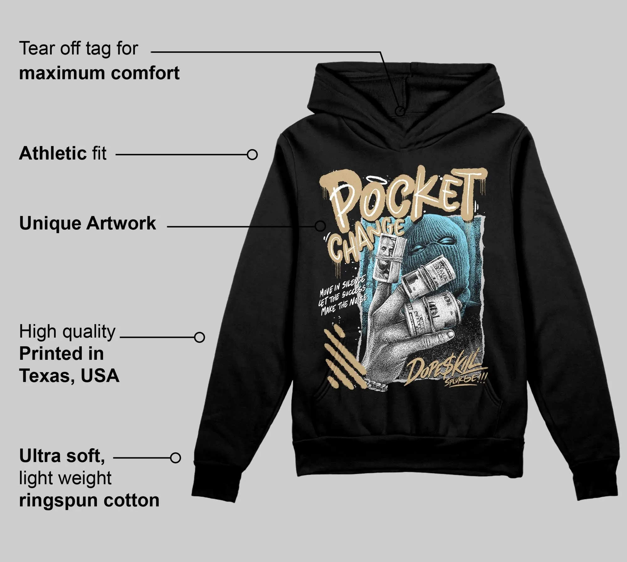 “H-Town” 11s DopeSkill Hoodie Sweatshirt Pocket Change Graphic sold by DopeSkill product image thumbnail 3