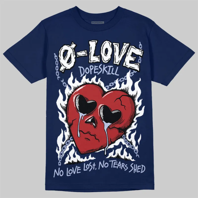 White and Midnight Navy 6s DopeSkill Navy T-shirt Crying Heart Graphic sold by DopeSkill