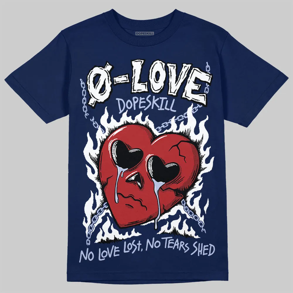 White and Midnight Navy 6s DopeSkill Navy T-shirt Crying Heart Graphic sold by DopeSkill