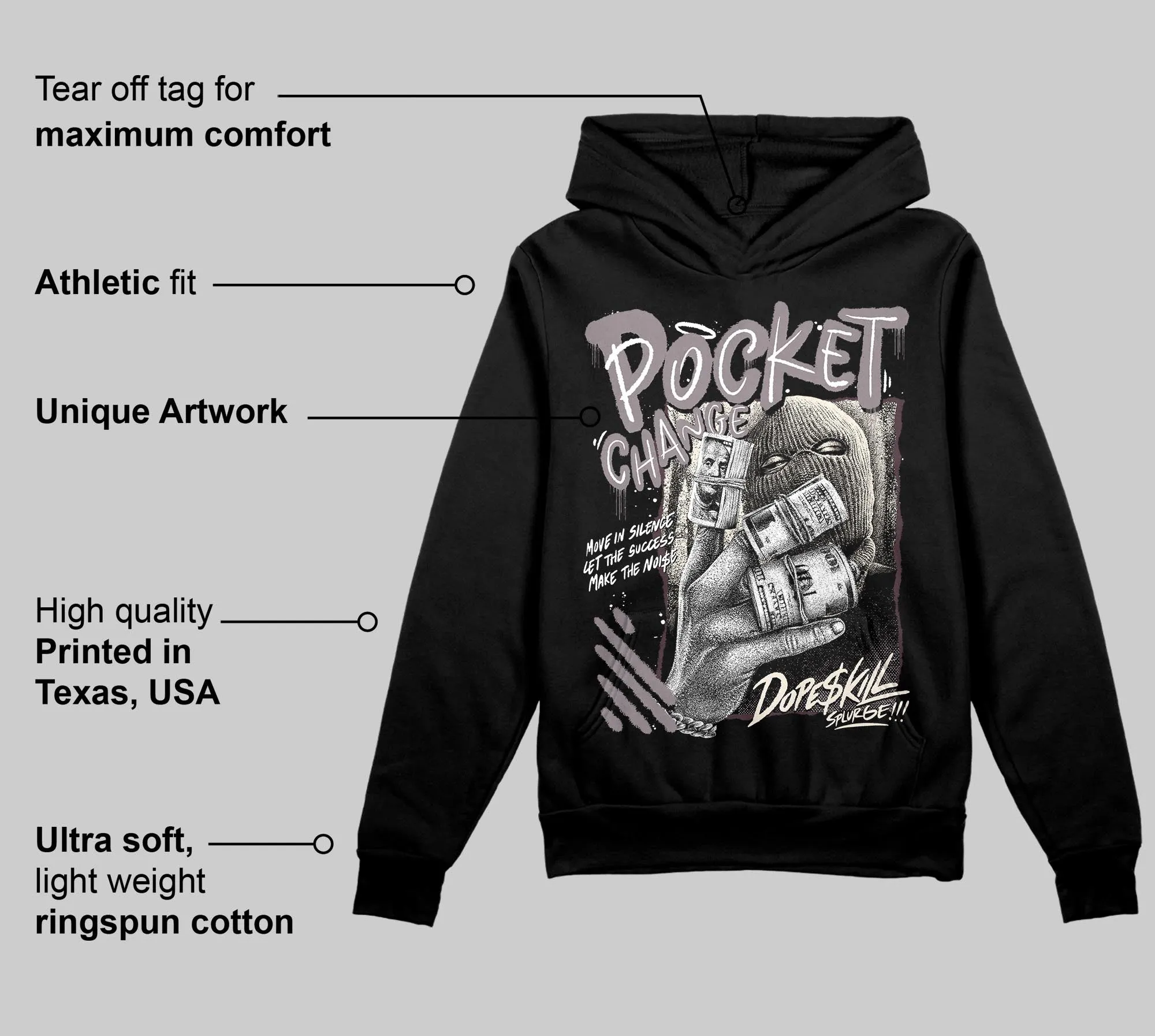 A Ma Maniére x Smokey Mauve 6s DopeSkill Hoodie Sweatshirt Pocket Change Graphic sold by DopeSkill product image thumbnail 3