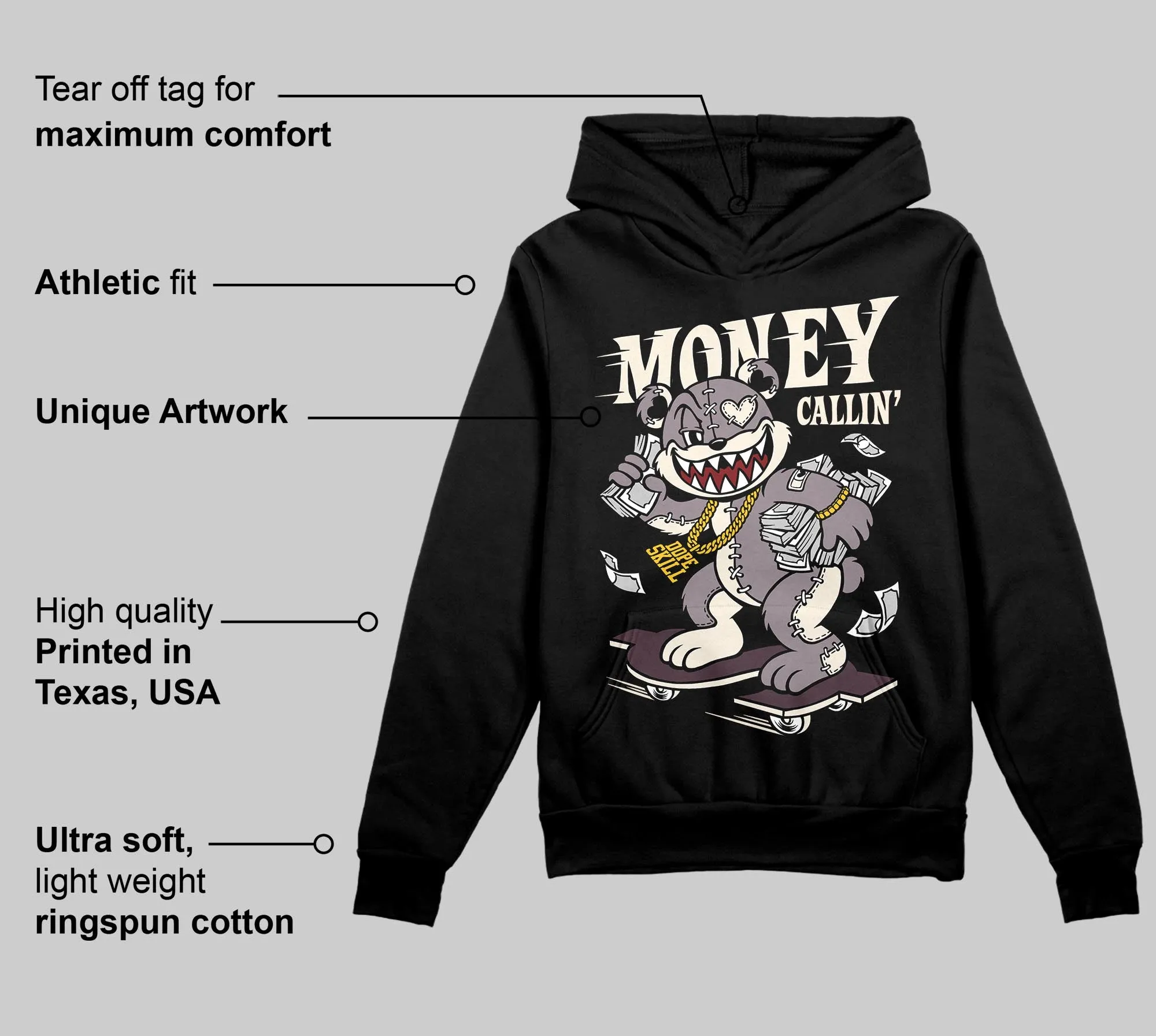 A Ma Maniére x Smokey Mauve 6s DopeSkill Hoodie Sweatshirt Money Callin' Graphic sold by DopeSkill product image thumbnail 3