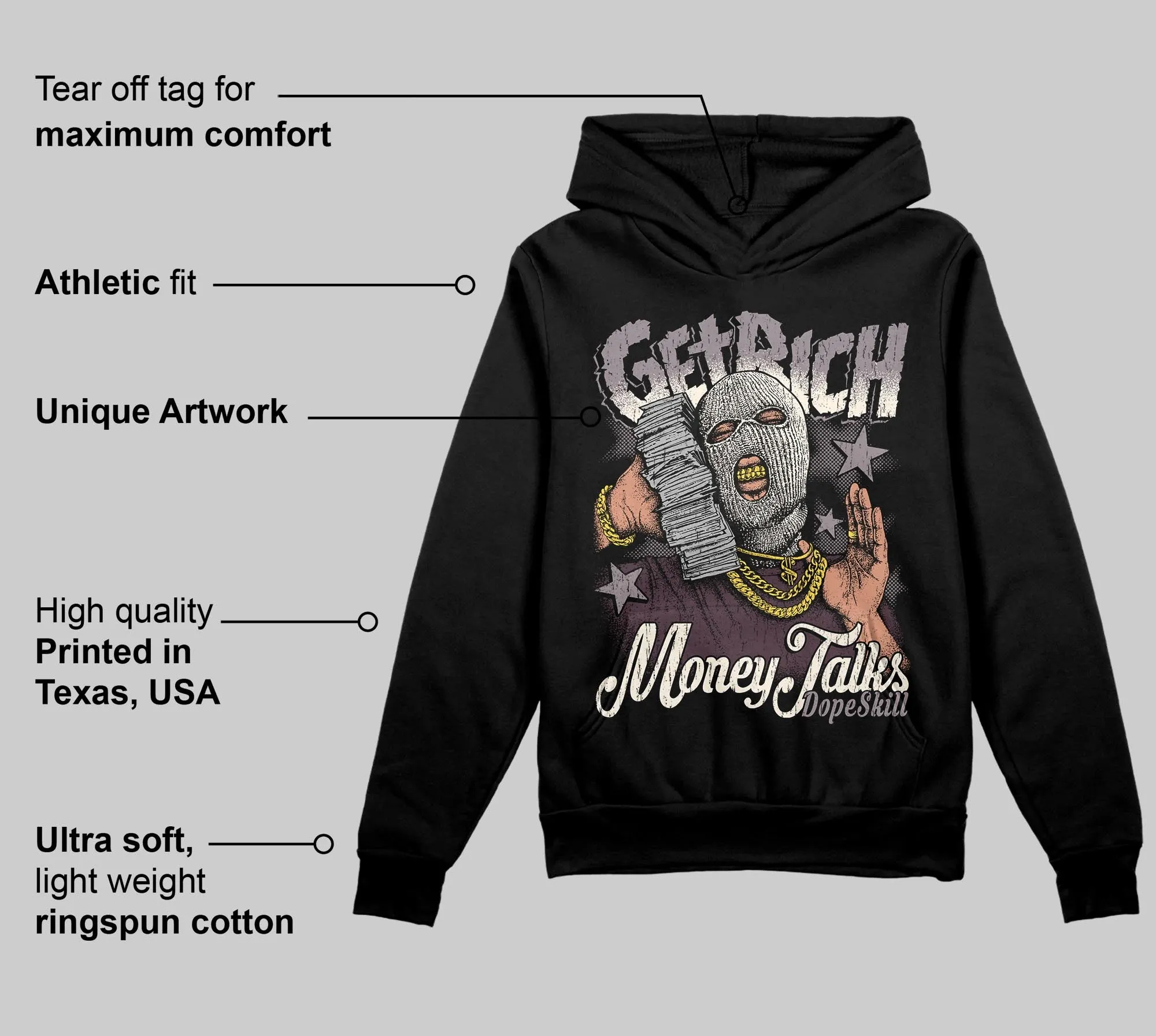 A Ma Maniére x Smokey Mauve 6s DopeSkill Hoodie Sweatshirt Get Rich Graphic sold by DopeSkill product image thumbnail 3