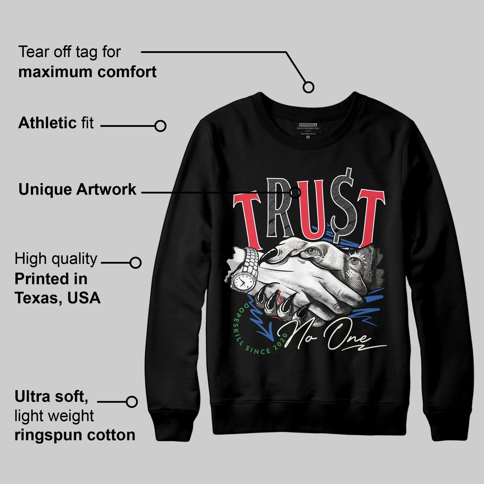 “285” Atlanta 11s DopeSkill Sweatshirt Trust No One Graphic sold by DopeSkill product image thumbnail 3