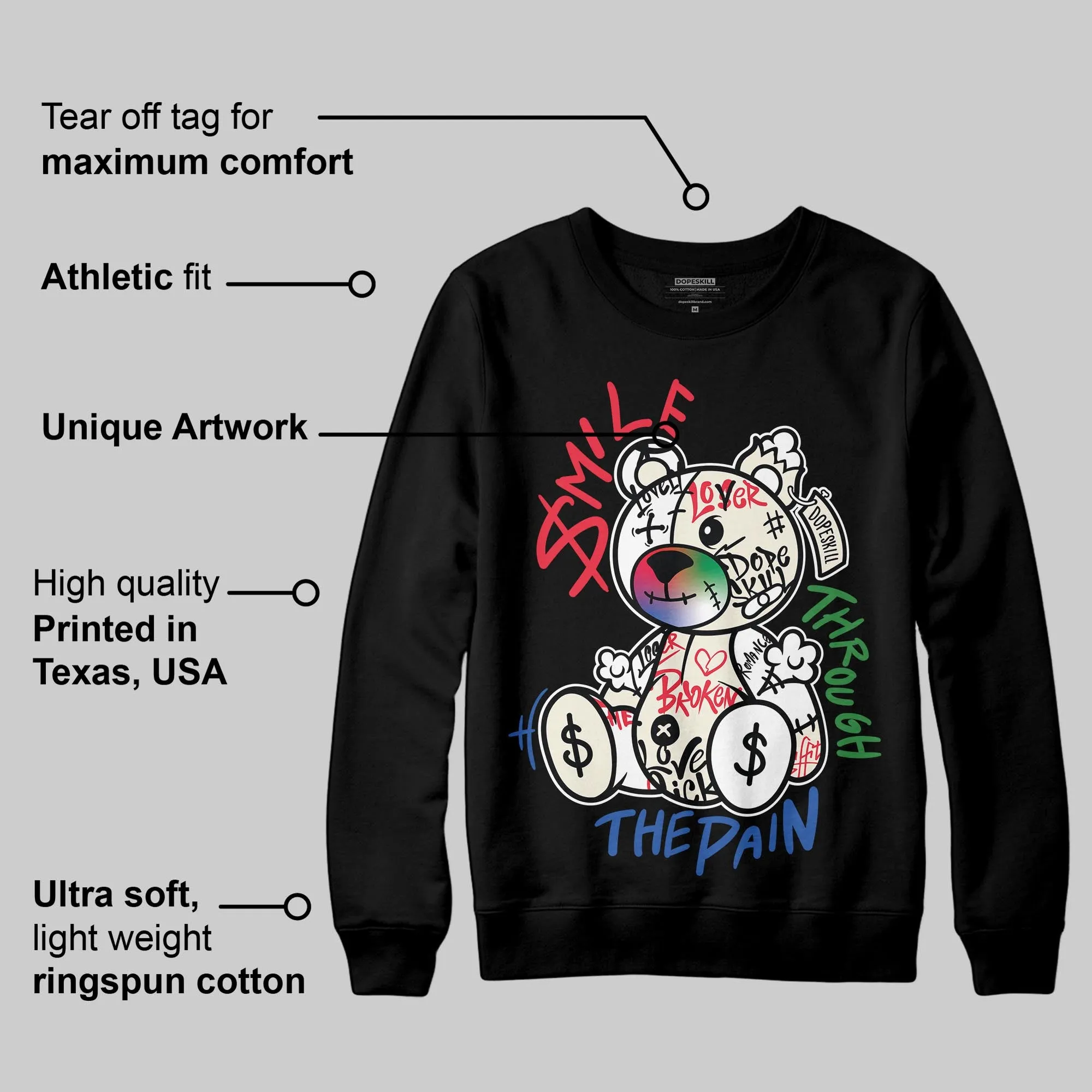 “285” Atlanta 11s DopeSkill Sweatshirt Smile Through The Pain Graphic sold by DopeSkill product image thumbnail 3