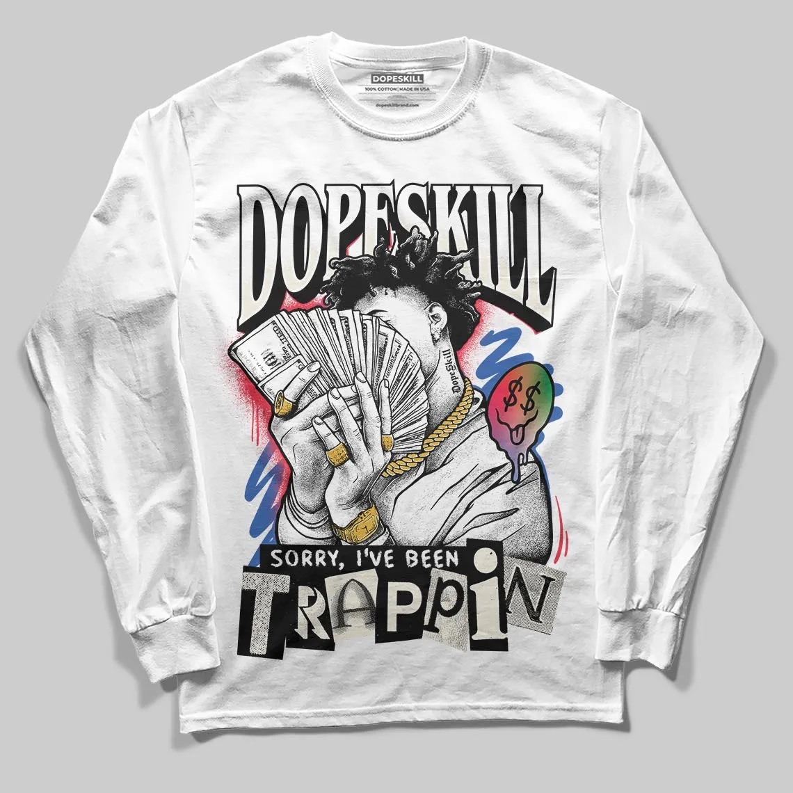 “285” Atlanta 11s DopeSkill Long Sleeve T-Shirt Sorry I've Been Trappin Graphic sold by DopeSkill product image thumbnail 2