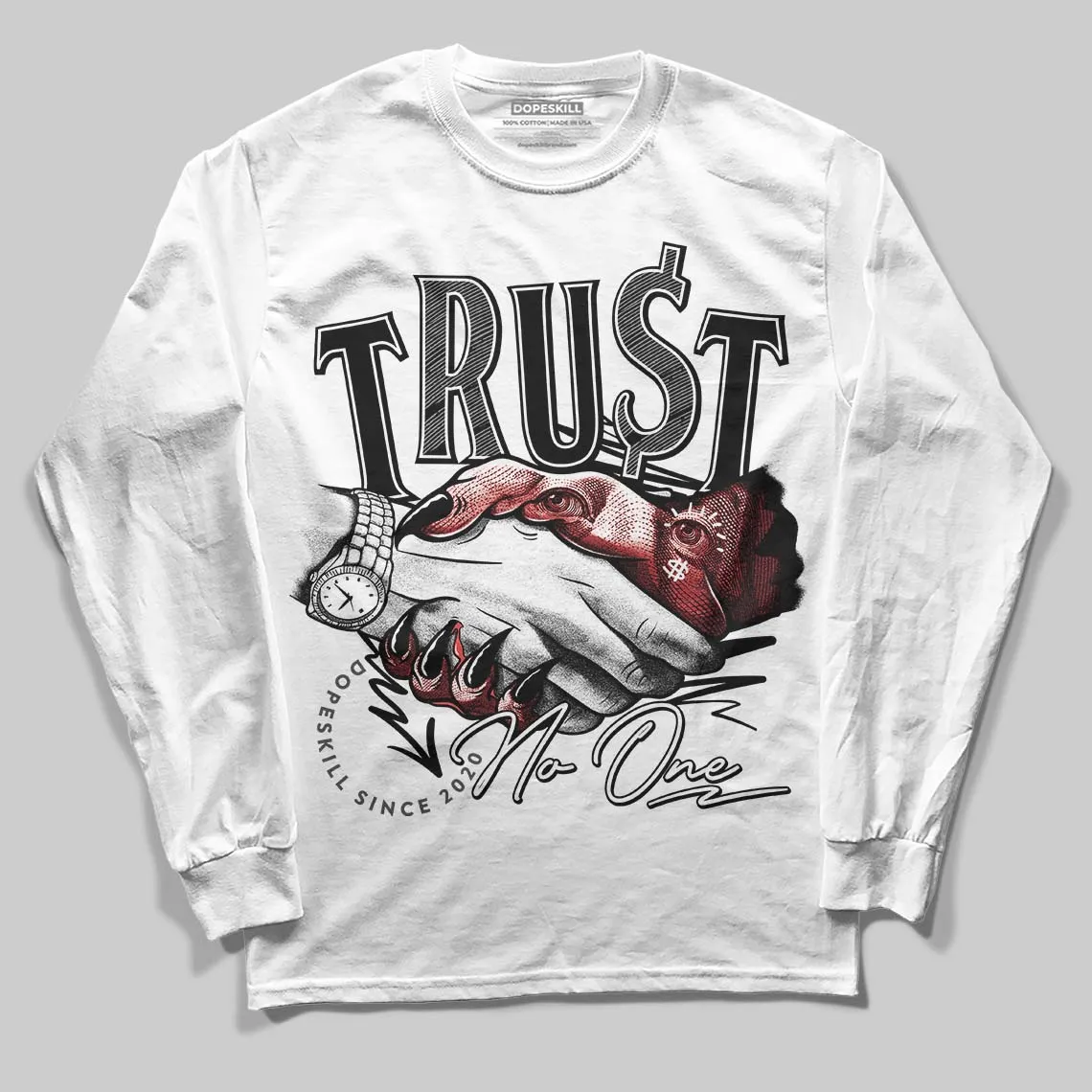 Black Cat 4s DopeSkill Long Sleeve T-Shirt Trust No One Graphic sold by DopeSkill product image thumbnail 2