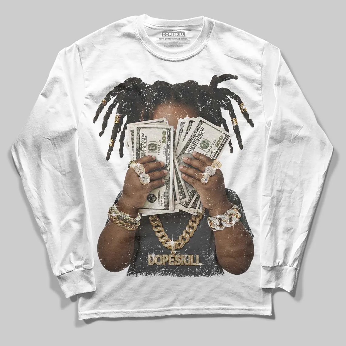 Black Cat 4s DopeSkill Long Sleeve T-Shirt Rich Youth Graphic sold by DopeSkill product image thumbnail 2