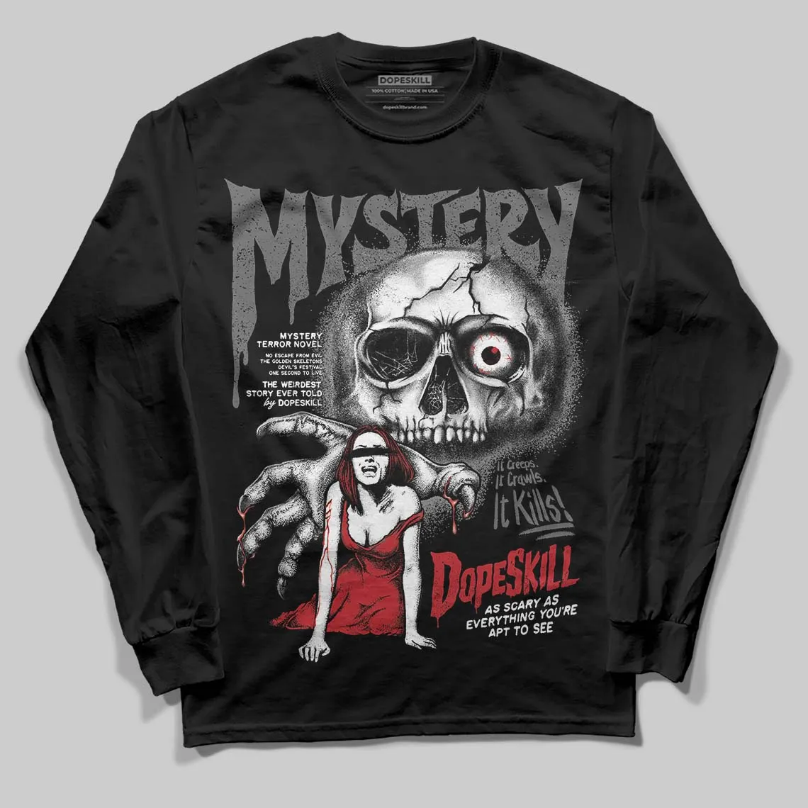 Black Cat 4s DopeSkill Long Sleeve T-Shirt Mystery Ghostly Grasp Graphic sold by DopeSkill