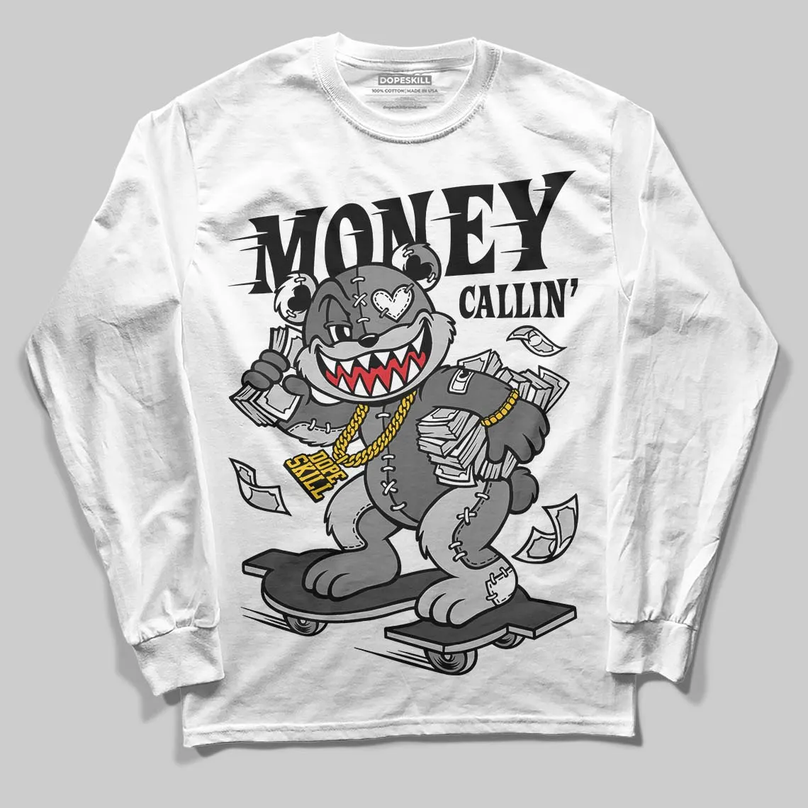 Black Cat 4s DopeSkill Long Sleeve T-Shirt Money Callin' Graphic sold by DopeSkill product image thumbnail 2