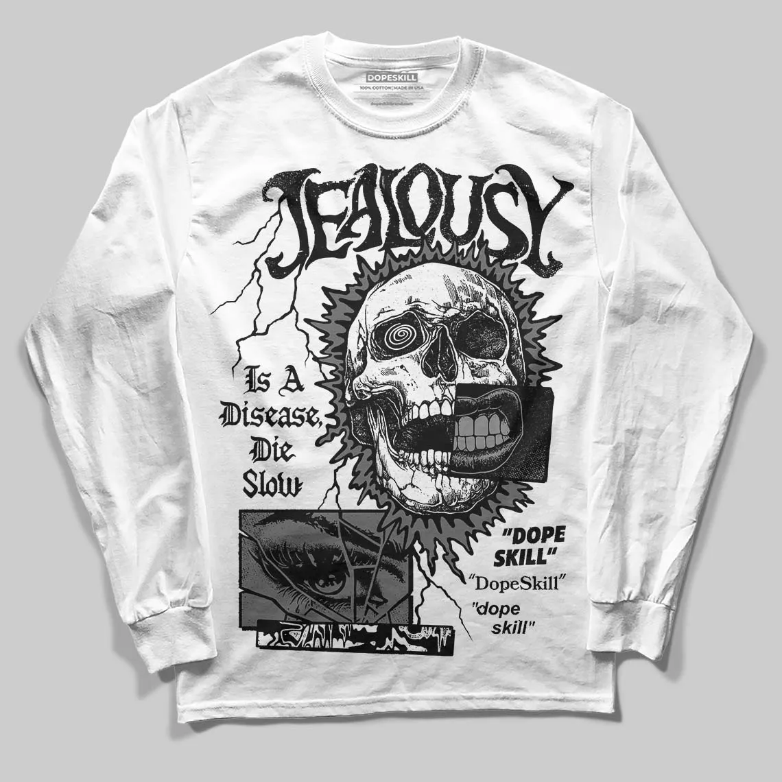 Black Cat 4s DopeSkill Long Sleeve T-Shirt Jealousy Graphic sold by DopeSkill product image thumbnail 2