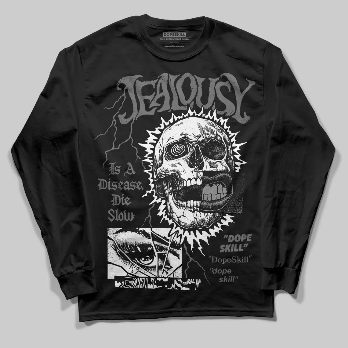 Black Cat 4s DopeSkill Long Sleeve T-Shirt Jealousy Graphic sold by DopeSkill