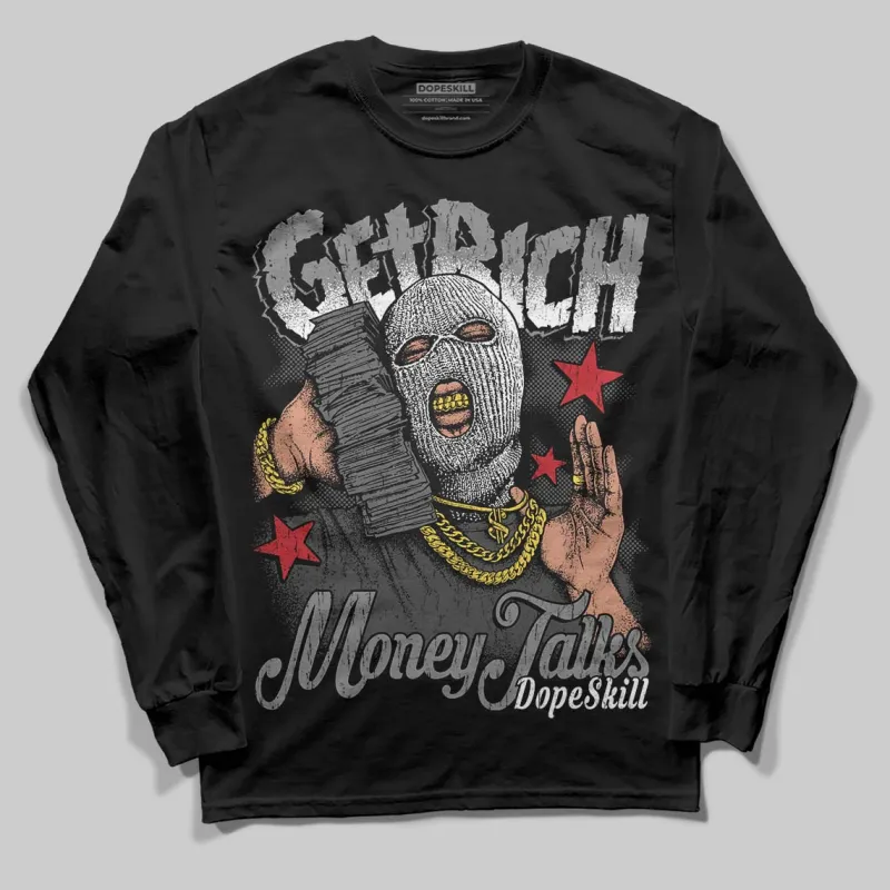 Black Cat 4s DopeSkill Long Sleeve T-Shirt Get Rich Graphic sold by DopeSkill