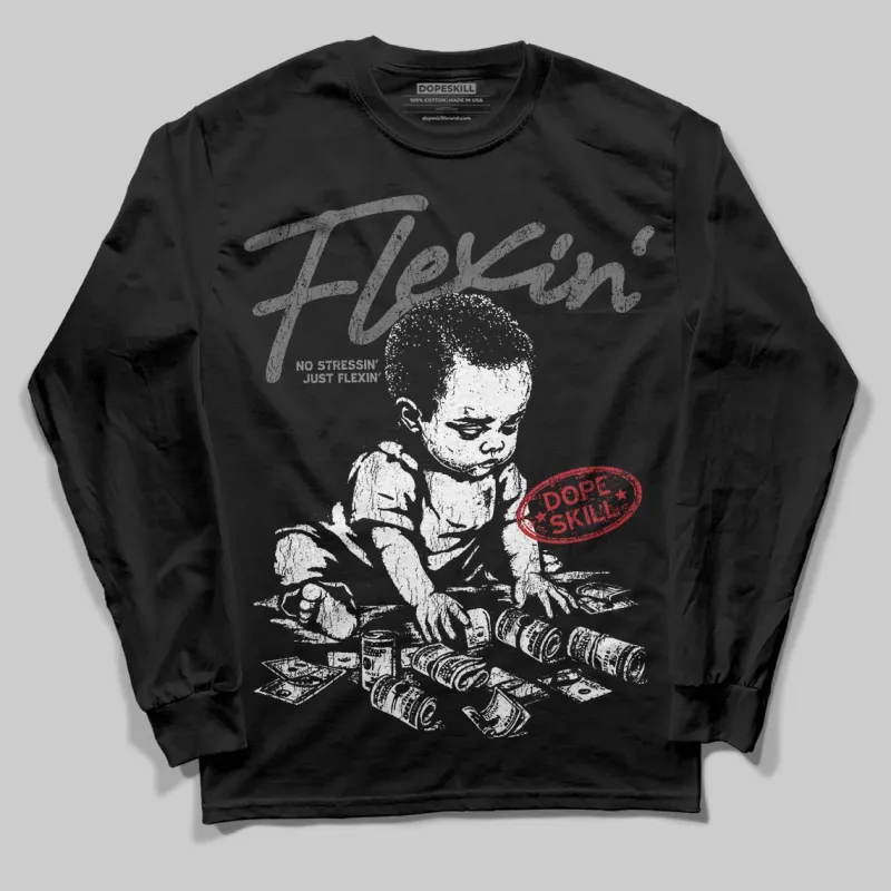Black Cat 4s DopeSkill Long Sleeve T-Shirt Flexin' Graphic sold by DopeSkill