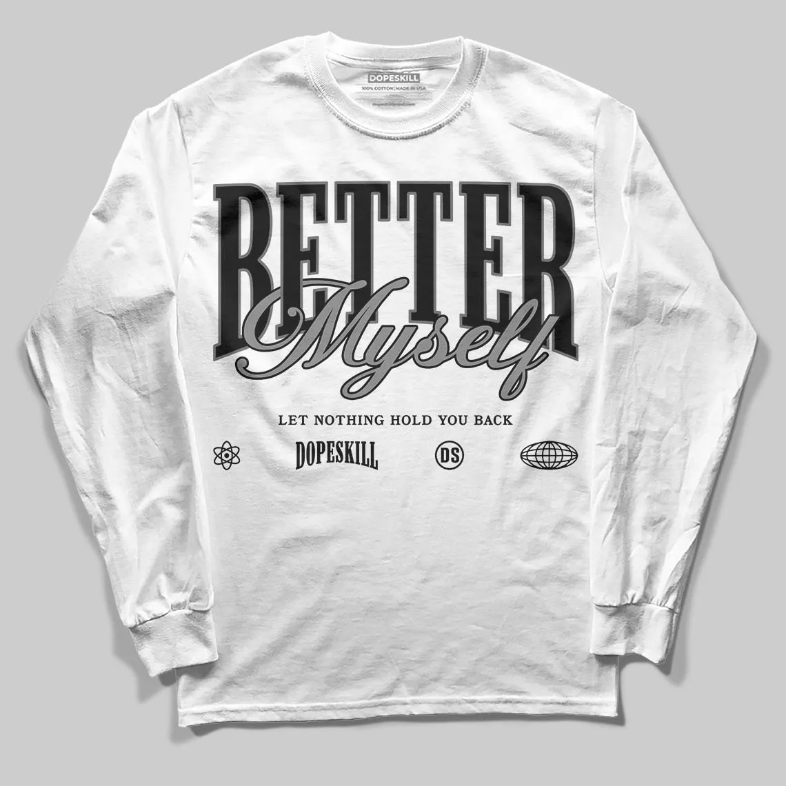 Black Cat 4s DopeSkill Long Sleeve T-Shirt Better Myself Graphic sold by DopeSkill product image thumbnail 2