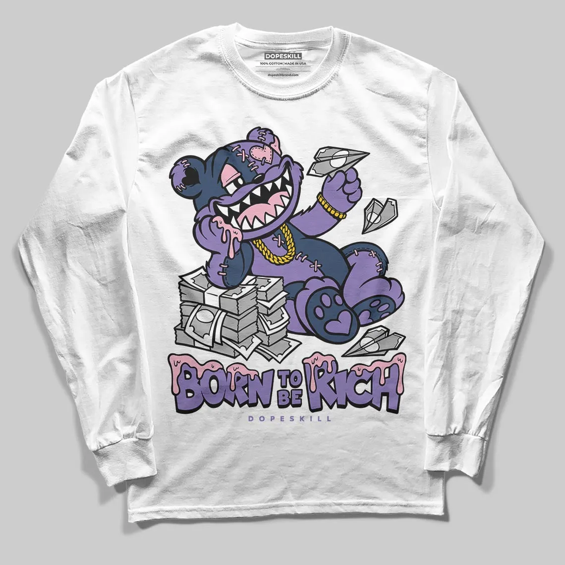 Mojave 11s DopeSkill Long Sleeve T-Shirt Born To Be Rich Graphic sold by DopeSkill product image thumbnail 2