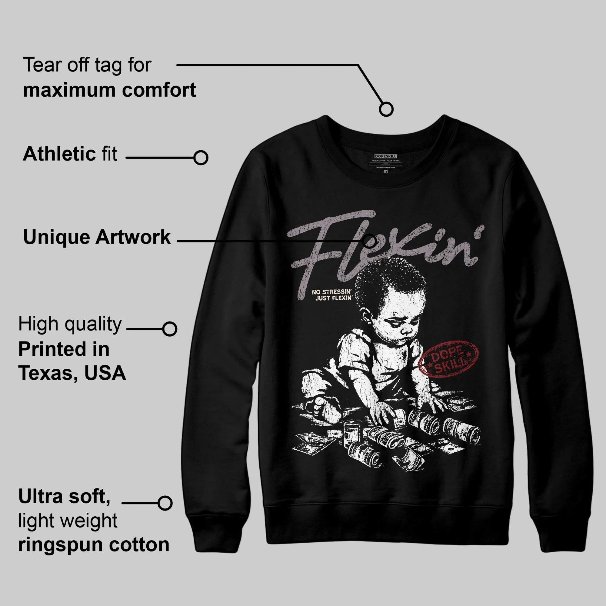 A Ma Maniére x Smokey Mauve 6s DopeSkill Sweatshirt Flexin' Graphic sold by DopeSkill product image thumbnail 3