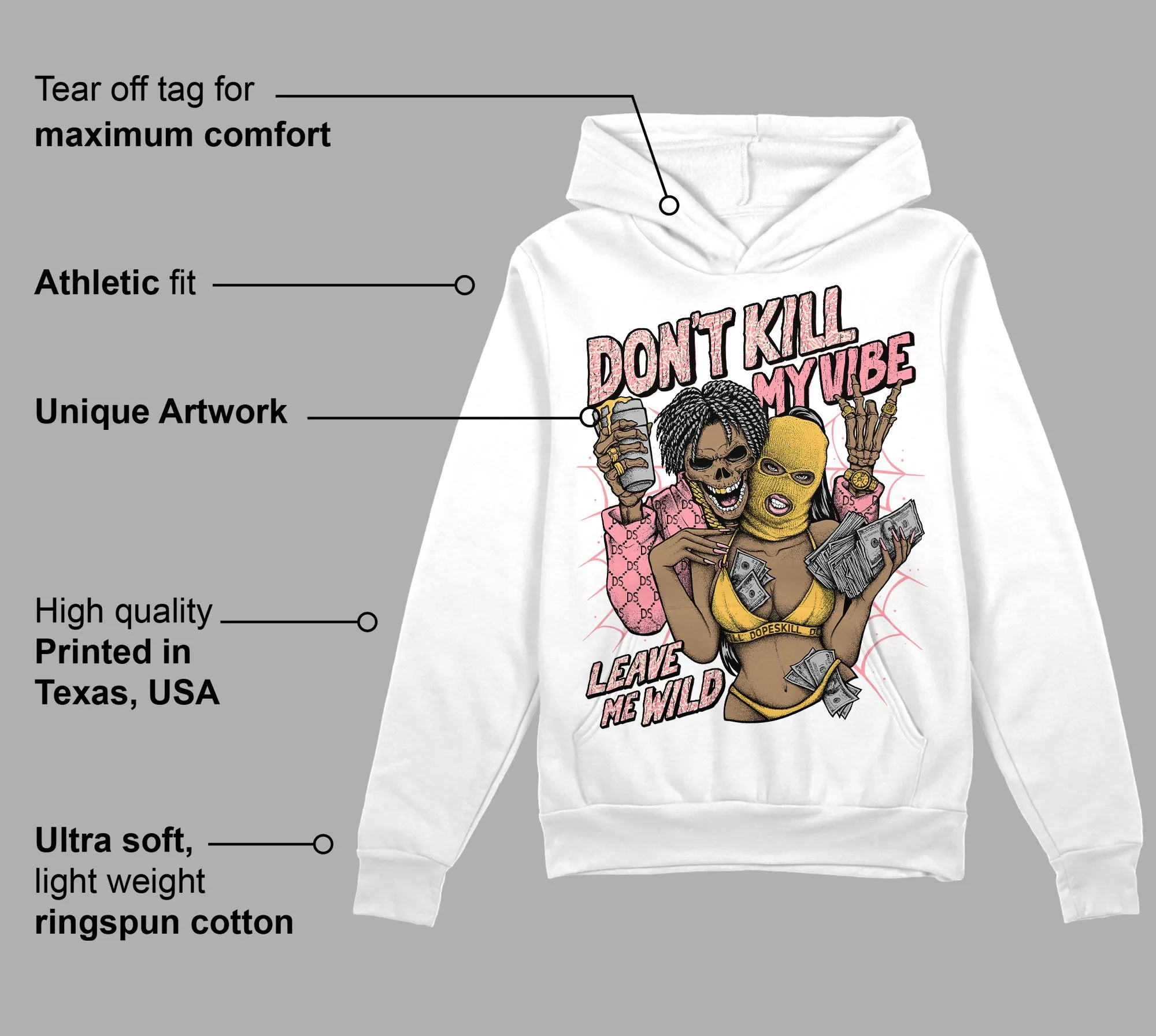 Red Stardust 3s DopeSkill Hoodie Sweatshirt Don't Kill My Vibe Graphic sold by DopeSkill product image thumbnail 3