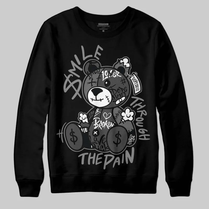 Black Cat 4s DopeSkill Sweatshirt Smile Through The Pain Graphic sold by DopeSkill