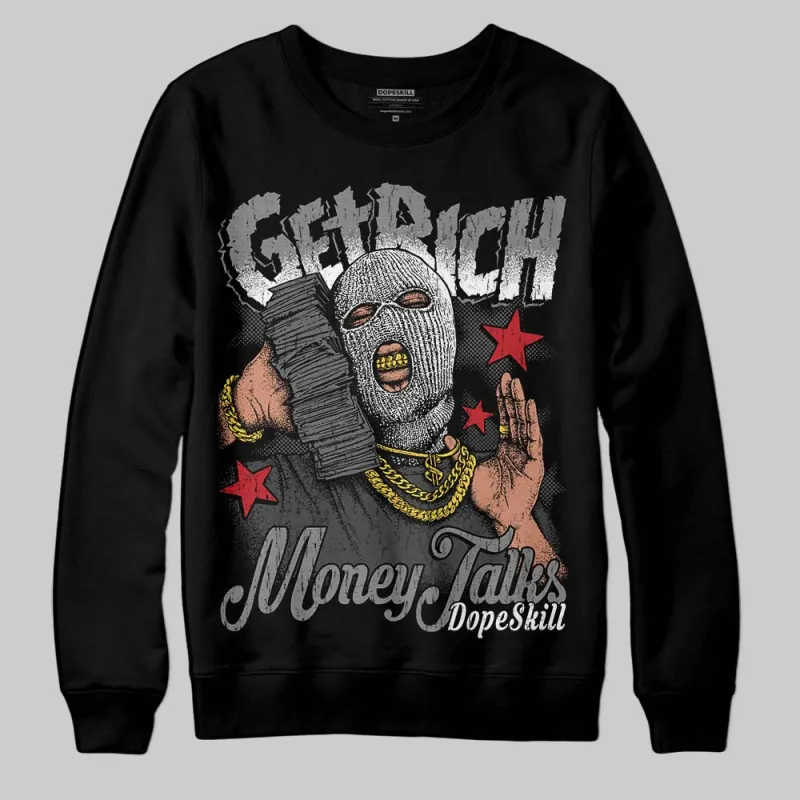 Black Cat 4s DopeSkill Sweatshirt Get Rich Graphic sold by DopeSkill