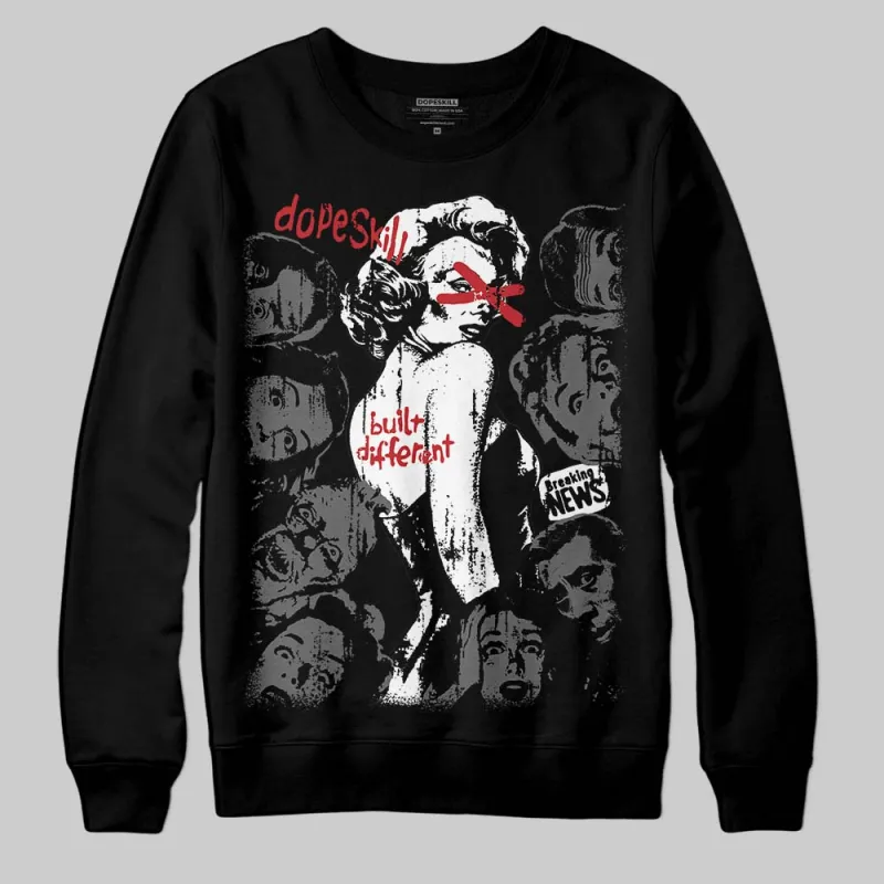 Black Cat 4s DopeSkill Sweatshirt Built Different Graphic sold by DopeSkill