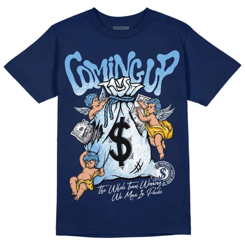 First In Flight 1s DopeSkill Navy T-shirt Money Bag Coming Up Graphic sold by DopeSkill
