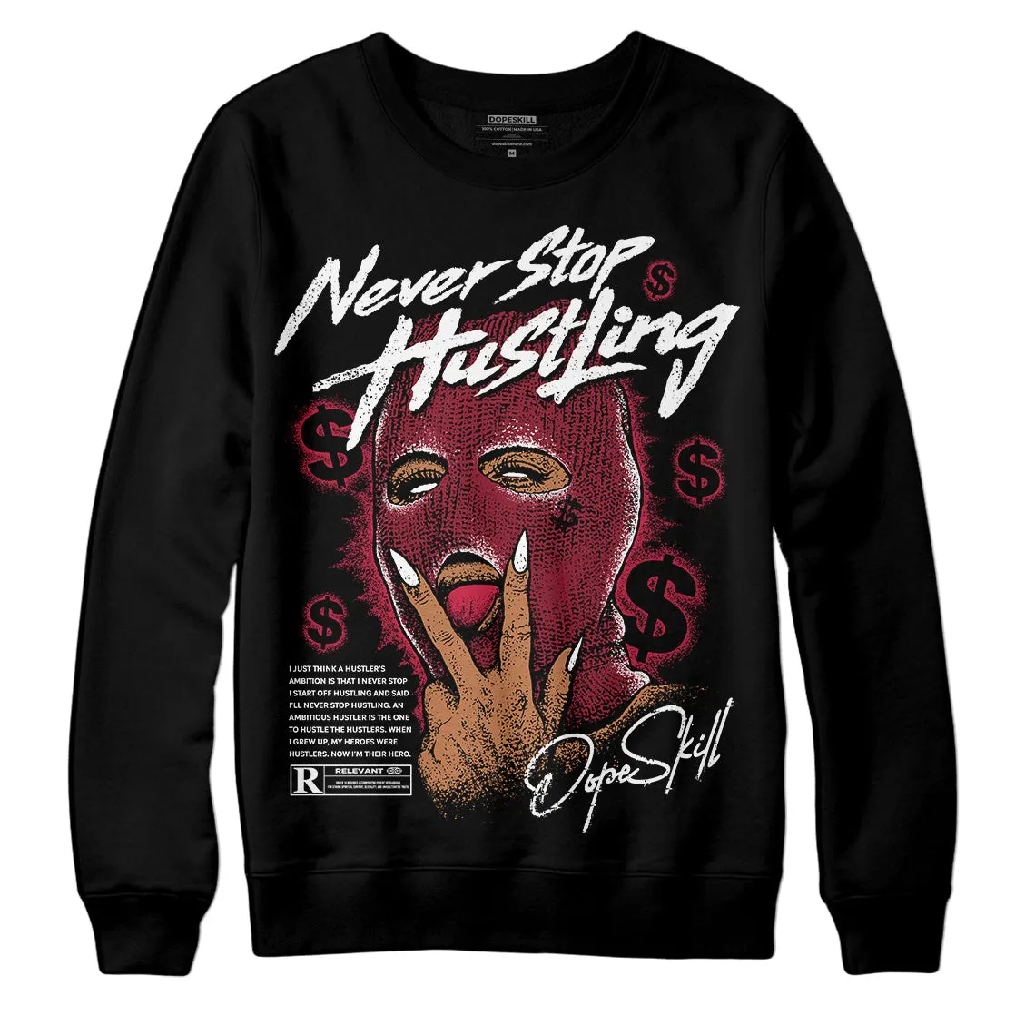 85 Metallic Burgundy 1s DopeSkill Sweatshirt Never Stop Hustling Graphic sold by DopeSkill product image thumbnail 2