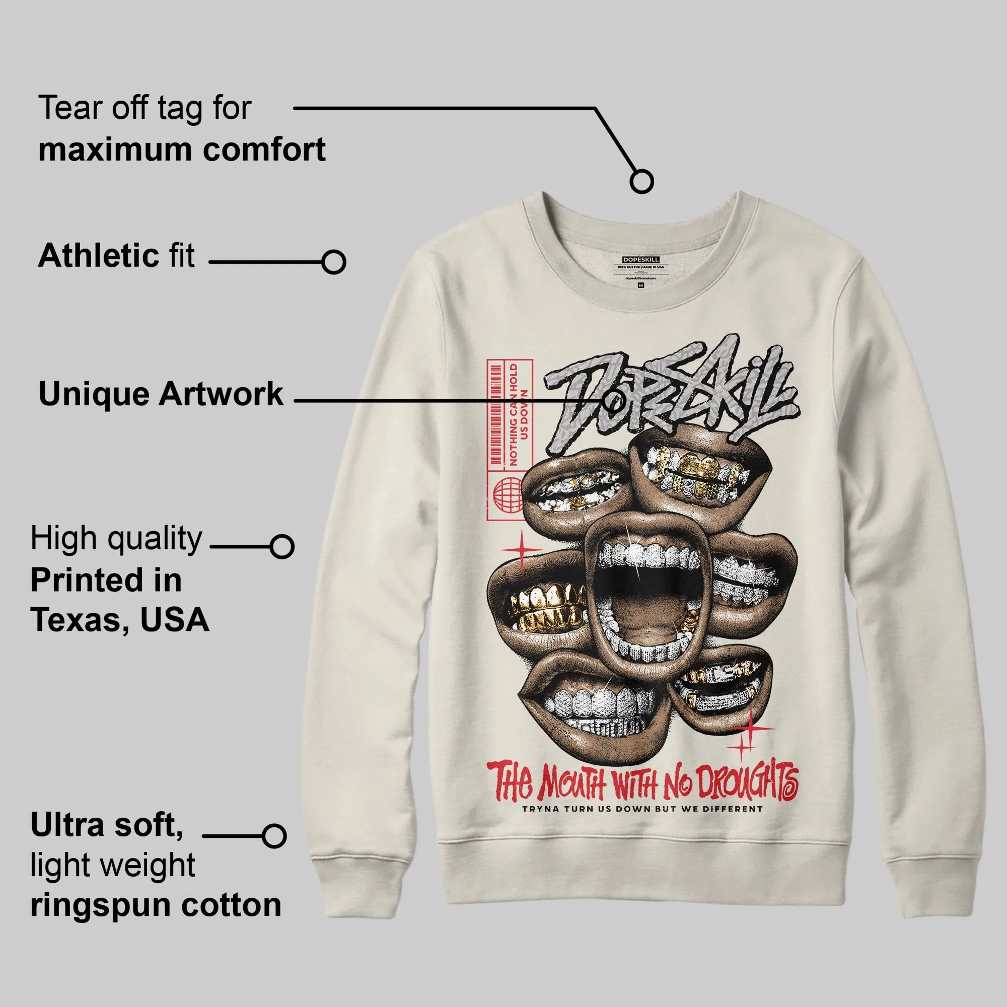 Sail 1s OG DopeSkill Sweatshirt The Mouth With No Droughts Graphic sold by DopeSkill product image thumbnail 2