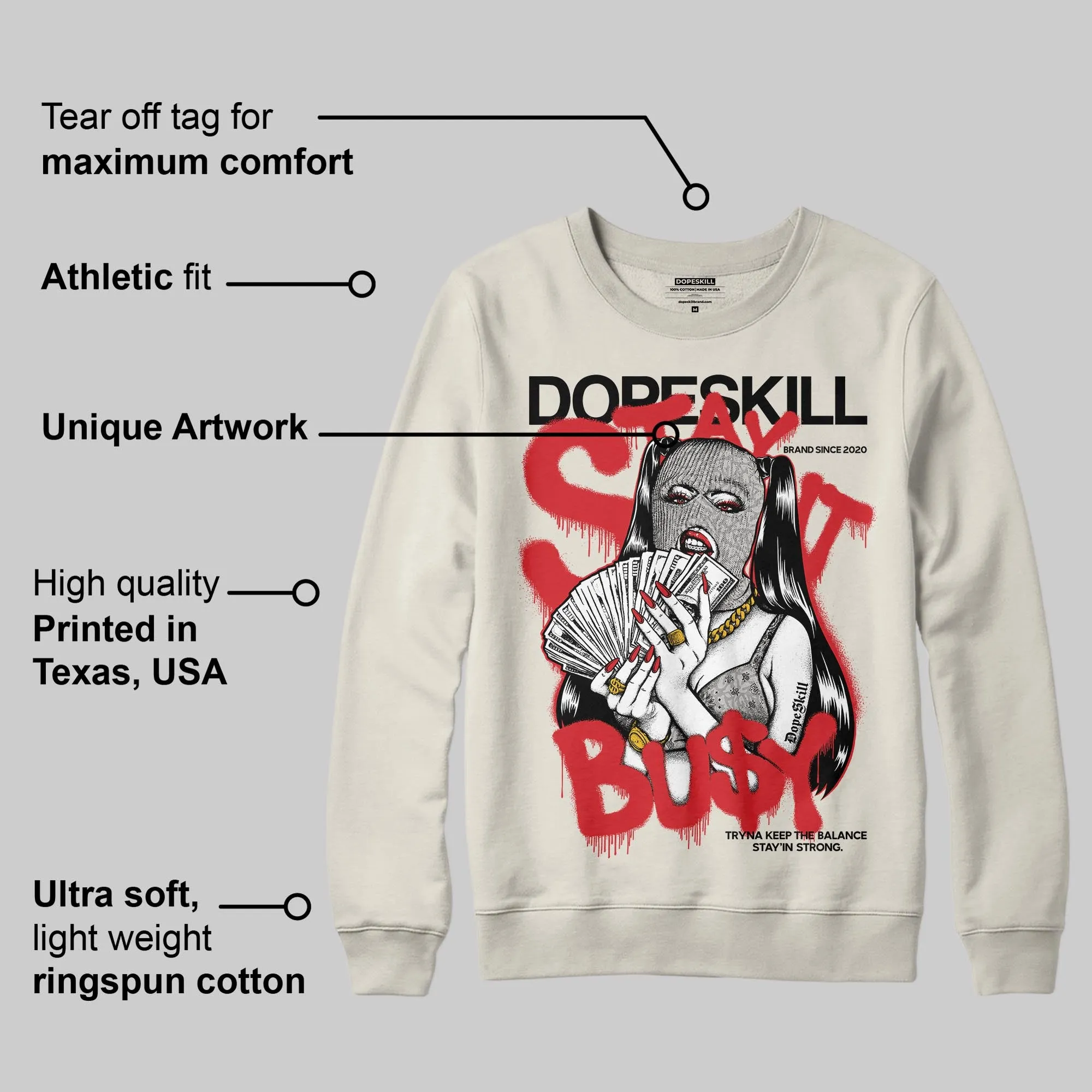 Sail 1s OG DopeSkill Sweatshirt Stay It Busy Graphic sold by DopeSkill product image thumbnail 2