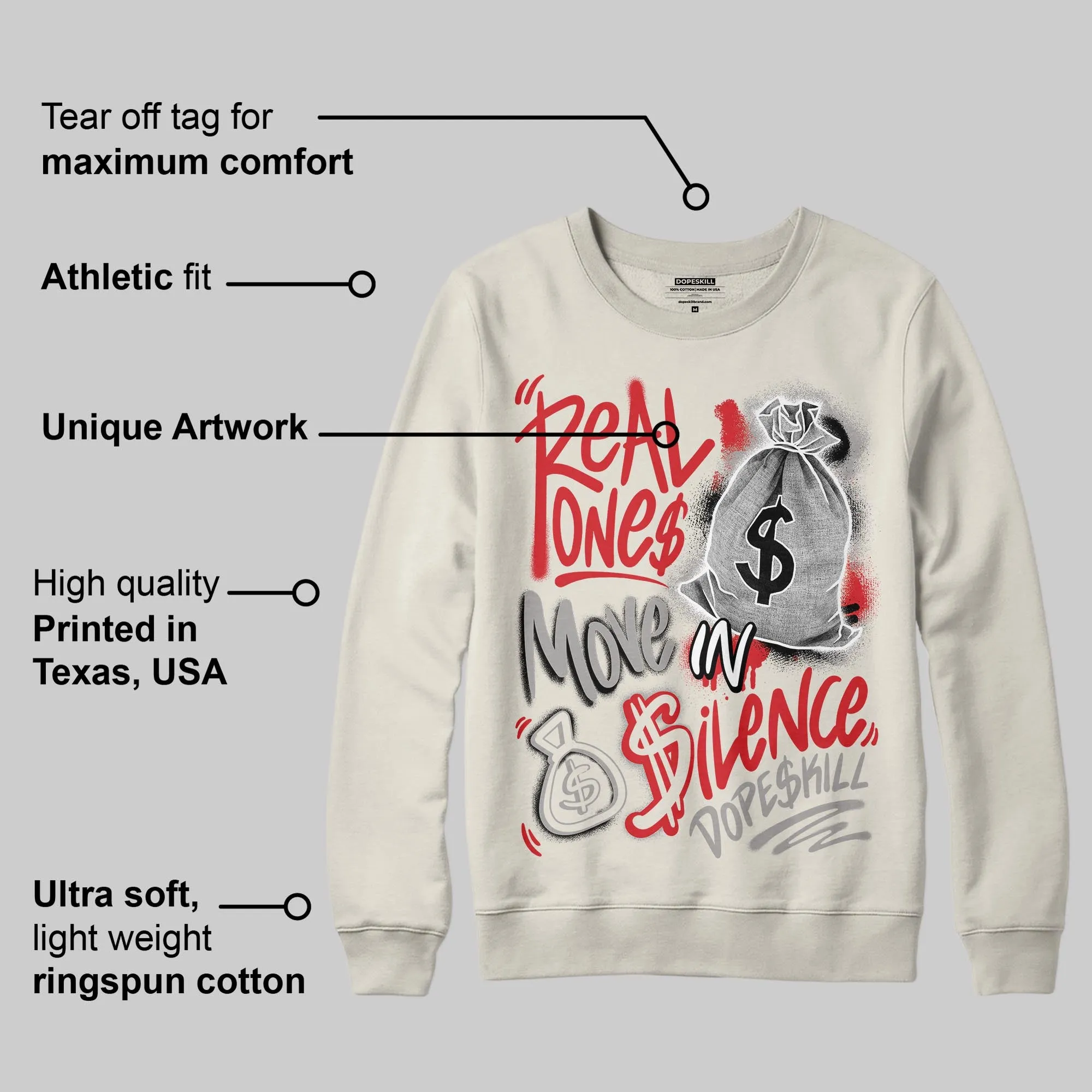 Sail 1s OG DopeSkill Sweatshirt Real Ones Move In Silence Graphic sold by DopeSkill product image thumbnail 2