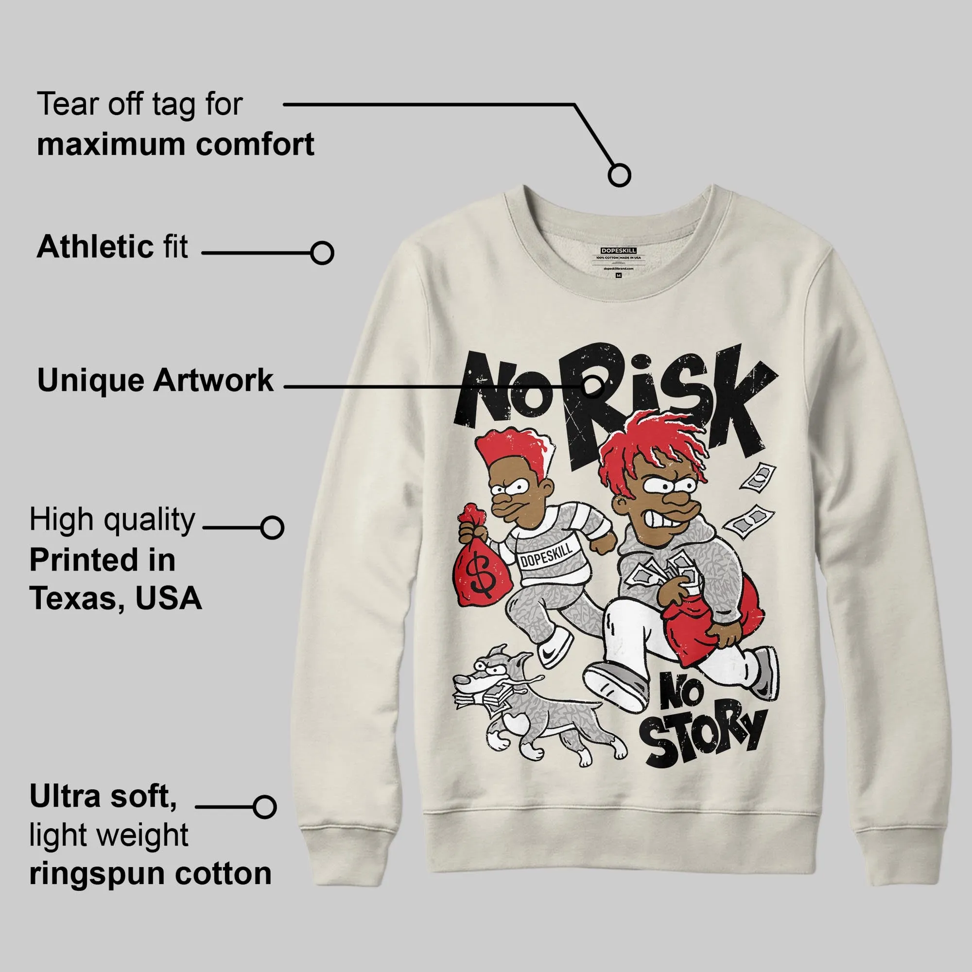 Sail 1s OG DopeSkill Sweatshirt No Risk No Story Graphic sold by DopeSkill product image thumbnail 2