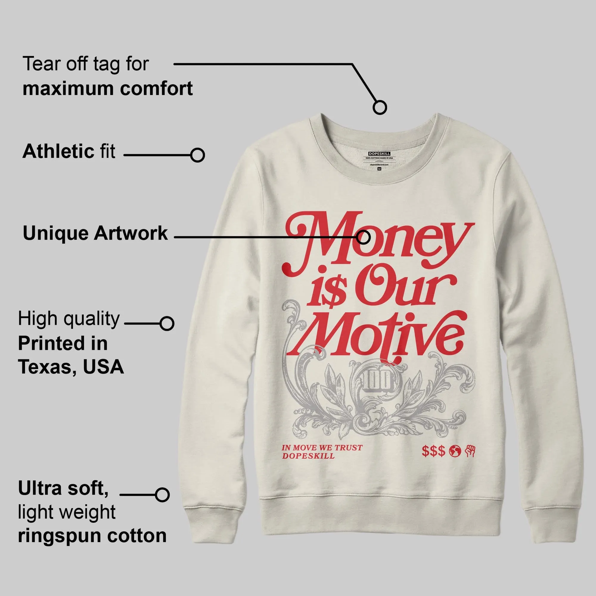 Sail 1s OG DopeSkill Sweatshirt Money Is Our Motive Typo Graphic sold by DopeSkill product image thumbnail 2