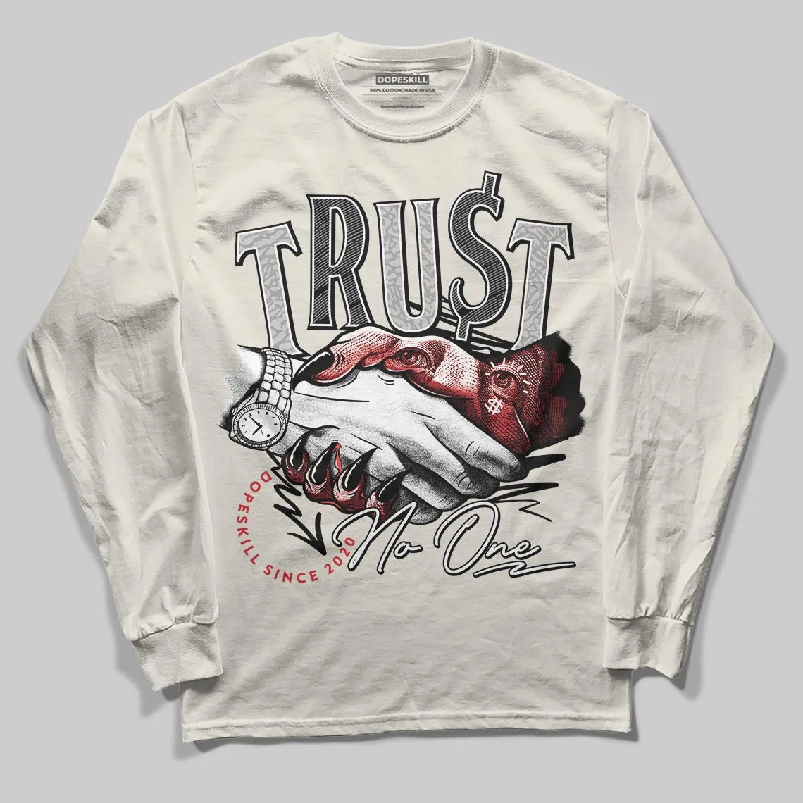 Sail 1s OG DopeSkill Long Sleeve T-Shirt Trust No One Graphic sold by DopeSkill