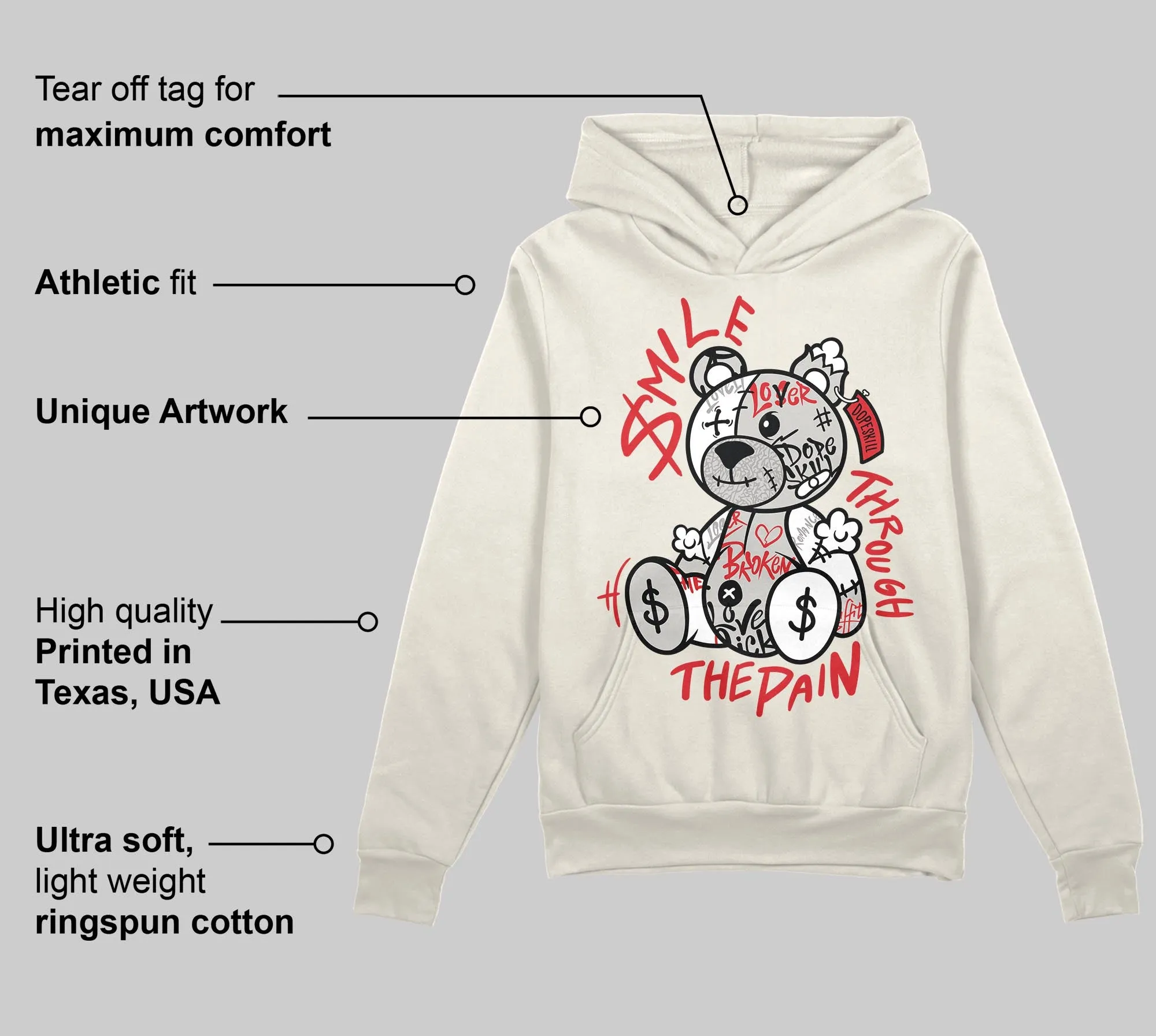 Sail 1s OG DopeSkill Hoodie Sweatshirt Smile Through The Pain Graphic sold by DopeSkill product image thumbnail 2