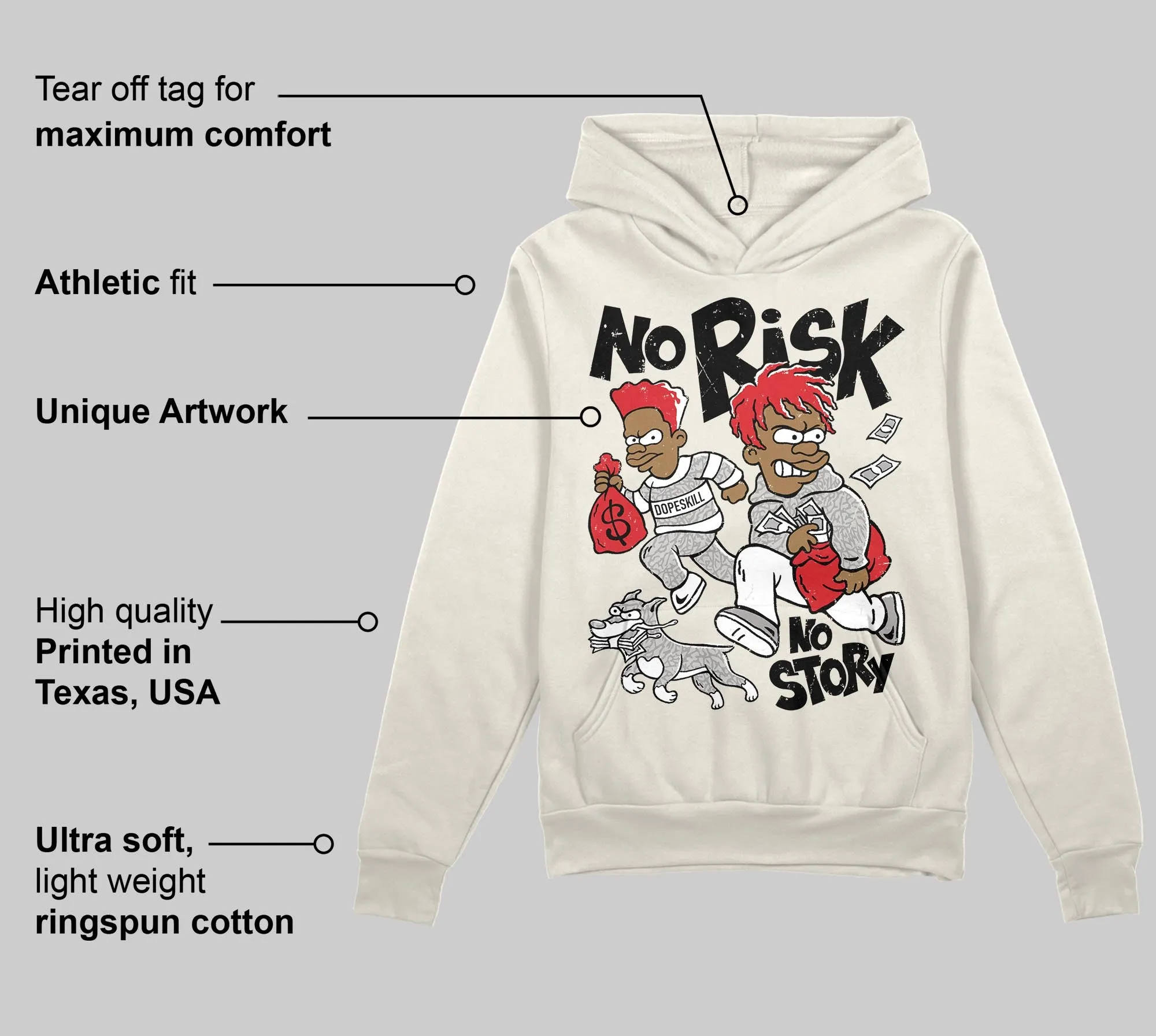 Sail 1s OG DopeSkill Hoodie Sweatshirt No Risk No Story Graphic sold by DopeSkill product image thumbnail 2