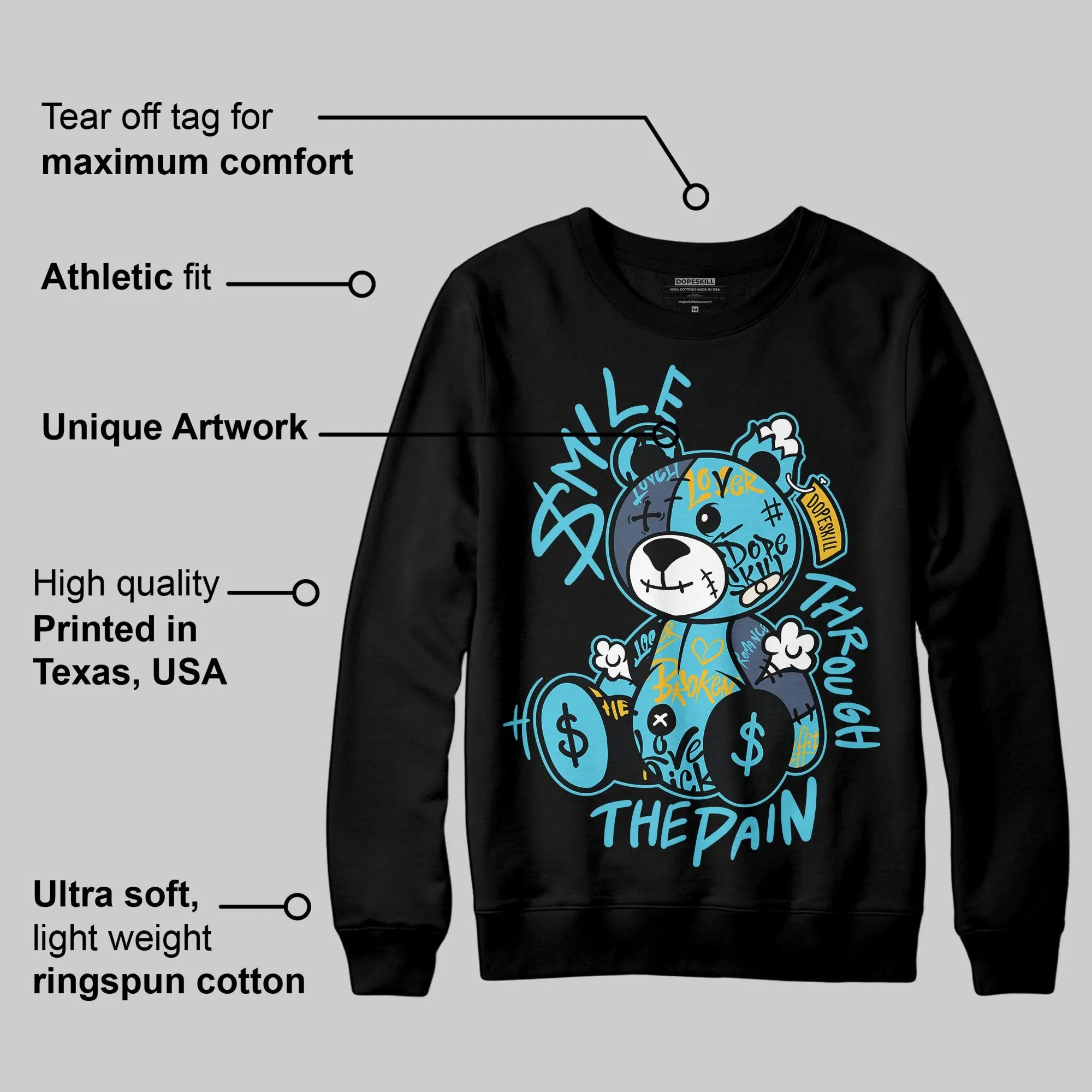 Gamma 11s DopeSkill Sweatshirt Smile Through The Pain Graphic sold by DopeSkill product image thumbnail 3