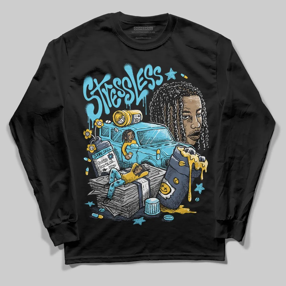 Gamma 11s DopeSkill Long Sleeve T-Shirt Stressless Graphic sold by DopeSkill