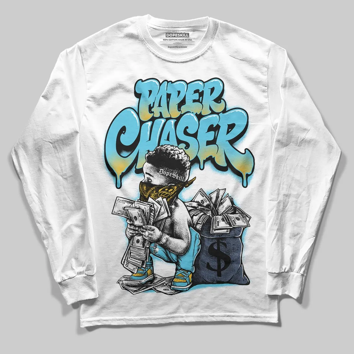 Gamma 11s DopeSkill Long Sleeve T-Shirt Paper Chaser Boy Graphic sold by DopeSkill product image thumbnail 2